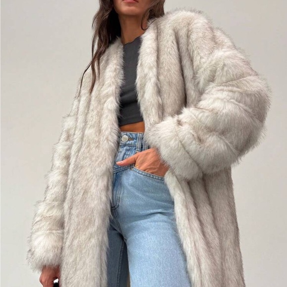 Jackets & Blazers - Aloruh Women Long Fluffy Coat Warm Outerwear, Autumn/Winter